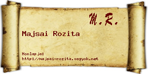 Majsai Rozita névjegykártya